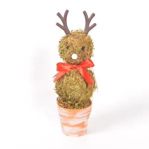 Christmas moss reindeer potted plant desktop decoration retro festive ornament cute holiday gift
