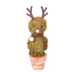 Christmas moss reindeer potted decoration vintage desktop ornament for holiday party decor