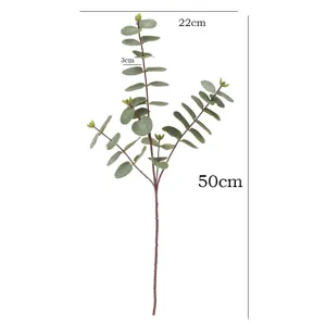 Artificial eucalyptus branch for home decor, wedding floral arrangement and table centerpiece.