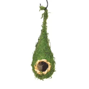 Hanging moss bird house natural straw bird nest garden outdoor yard decor pet bird resting shelter habitat
