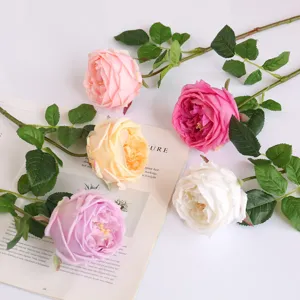 Künstliche Seidenrosenblume Einzelner Zweig Feuchtigkeitsspendende Berührung Falsche Rose Für Hochzeit Haus Party Fotografie Dekor