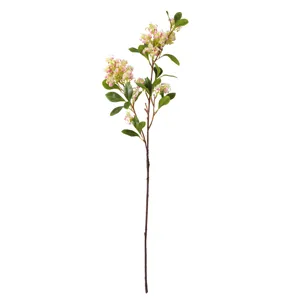 Artificial pink osmanthus flower branch for home decor and indoor floral arrangement display