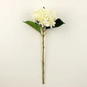 Ortensia artificiale gambo singolo fiore bianco per decorazione casa festa matrimonio.