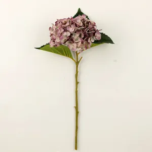 Stelo di fiore di ortensia artificiale vintage viola seta floreale per decorazioni nozze