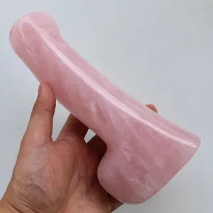 Natürlicher Rosenquarz Kristall Massage Stab Erotikspielzeug 18cm Yoni Stab Entspannung