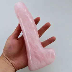 Bacchetta per Massaggio in Cristallo di Quarzo Rosa Naturale Pietra Curativa Bacchetta Yoni Fallo in Cristallo Lucidato Prodotto Benessere per Adulti