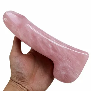 Bastone da massaggio in cristallo di quarzo rosa naturale 18cm giocattolo per adulti