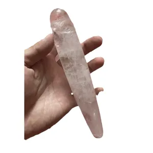 Natural crystal massage wand 18cm clear quartz yoni wand adult novelty for wellness.