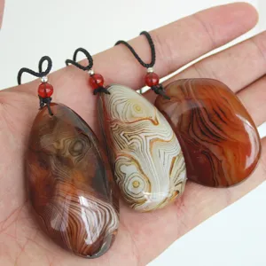 Natural banded agate pendant, handcrafted raw stone gemstone jewelry for daily wear and collection.