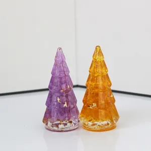 Arbol de Navidad de piedra de cristal hecho a mano decoracion de escritorio regalo