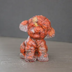 Harz Kristall Pudel Hund Figur, süße Welpen Statue für Heim Büro Tisch Dekoration und Geschenk.