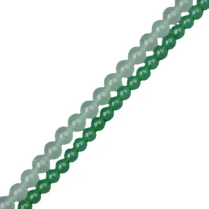 Natural aventurine gemstone loose beads, faceted round DIY jewelry making semi-finished strands.