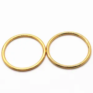 Solid gold-plated brass plain bangles, classic heritage round bracelets for daily wear.