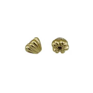 Gold lotus pod spacer beads, metal DIY jewelry accessories for bracelets and necklaces.