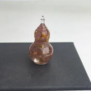 Exquisite epoxy resin crystal gourd desktop ornament detail view for home and office decor.