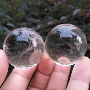Natural clear crystal sphere gemstone ornament handmade polished clear crystal ball decor.