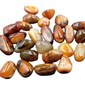 Natural banded agate rough stones polished tumbled pebbles for DIY jewelry making crystal healing
