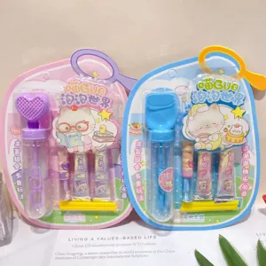 Set de juguete de burbujas de gato lindo bricolaje magia soplado con accesorios coloridos