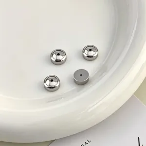 Parte trasera de pendientes redondos de acero inoxidable, accesorios de joyería DIY.