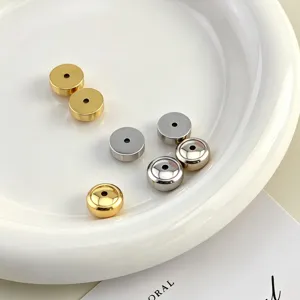 Partes traseras de pendientes redondas de acero inoxidable 8 mm accesorios de joyería DIY