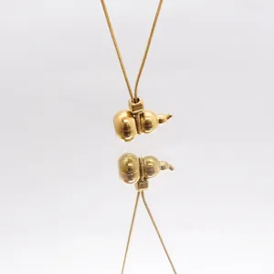 New Chinese style gold gourd pendant necklace retro stainless steel jewelry accessory