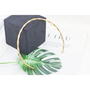 Stainless steel gold bamboo choker necklace open fashion clavicle chain jewelry wholesale