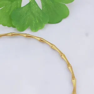 Golden stainless steel bamboo choker necklace fashion clavicle chain for women jewelry wholesale.