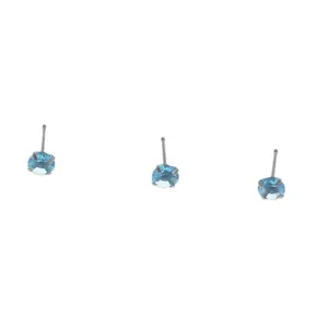 5mm blue stainless steel zircon stud earrings minimalist sparkling crystal jewelry