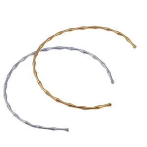 Stainless steel bamboo choker necklace fashion open neck chain jewelry for women elegant stylish