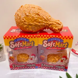 Novelty giant fried chicken leg squishy toy cute stress relief fun toy with scented box packaging