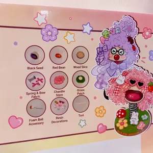DIY shell pod doll craft material kit component details and accessories display for handmade toys