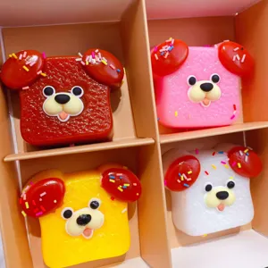 Lindo juguete squishy de pan de oso, juguete sensorial suave antiestrés para niños y adultos.