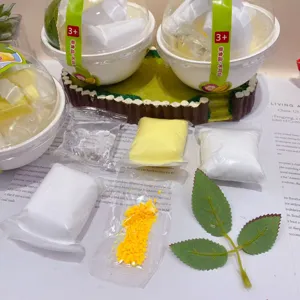 Miniatur DIY Lebensmitteast Set mit Schalen Knetmasse und Zubehoer fuer kreatives Kinderspiel.