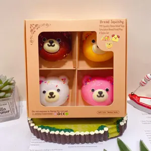 Lindo Dibujos Animados Animal Pan Squishy Juguete Lento Aumento Descompresión Alivio del Estrés Juguete Suave Exprimir Juguete Regalo Niños