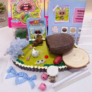 Set de material de muñeca de concha DIY creativo kit artesanal hecho a mano con base de madera