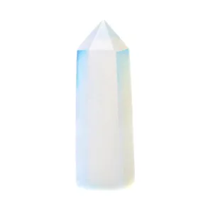 Colonne de cristal d'opaline tour hexagonale polie pierre précieuse d'énergie décoration