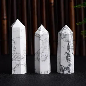 Colonne en Cristal Blanc Naturel Ornement Prismatique Moderne Minimaliste Décor de Pilier en Pierre de Cristal Pour la Maison Le Bureau