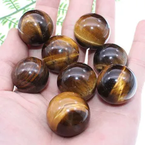 Natural Tiger Eye Crystal Stone Sphere Polished Gemstone Mineral Specimen Feng Shui Home Office Decor Gift