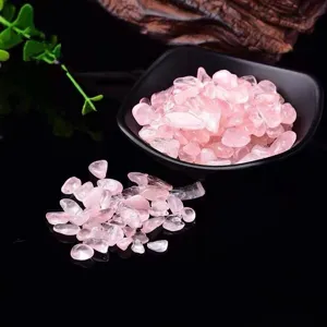 Natural Rose Quartz Crystal Gravel Crushed Stone Healing Stones For DIY Craft Wishing Bottle Home Decor