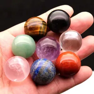 Set de esferas de cristal de piedras preciosas, bolas minerales pulidas para decoración.