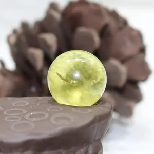 Natural Yellow Citrine Crystal Ball Sphere Healing Stone Feng Shui Home Office Table Decor Gemstone Gift