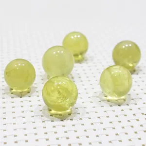 Brazilian citrine crystal ball gemstone spheres detailed view natural healing stone decor