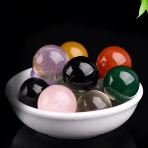 Esfera de cristal natural gema color surtido bola decorativa para decoración de oficina.