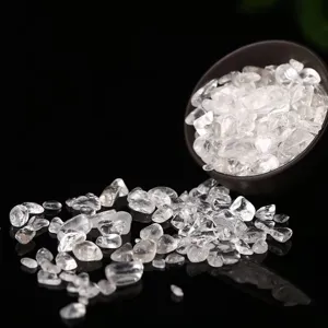 Natural clear quartz crystal gravel tumbled stones for healing meditation and decor wholesale supply