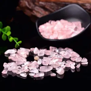Natural rose quartz crystal chips tumbled stones bulk for healing reiki decoration 100g