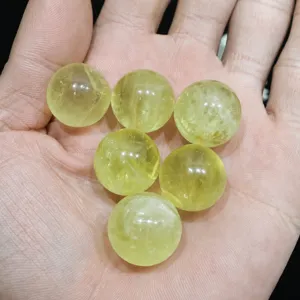 Natural yellow citrine crystal sphere gemstone for home decor and feng shui crystal ball