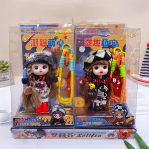 Cute Heart Trendy Vinyl Doll Pendant Movable Joint Fashion Toy Keychain Bag Charm Accessory Gift