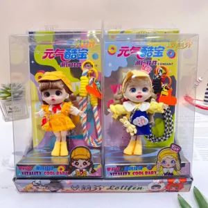 Cute Lolipen trendy toy doll pendant, multi-joint movable vinyl keychain gift box set.