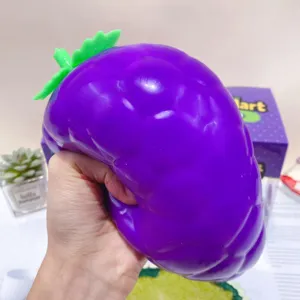 Purple berry fruit squishy toy for stress relief, cute hand squeeze decompression toy for kids.
