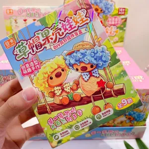 Kit de manualidades muñeca de cáscara de nuez carillón de viento caja ciega creativa.